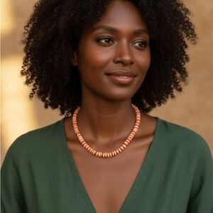 Handmade Coral collar necklace silver 925 hook clasp